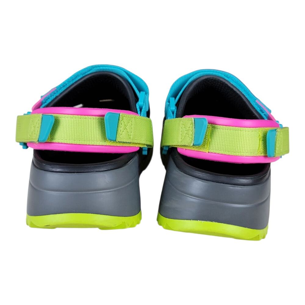 CROCS Women's Sandals in Gray with Pink and Green Highlights - Picture 3 of 9